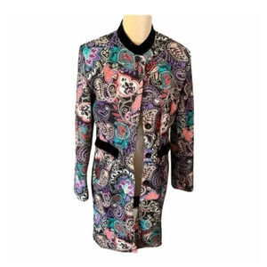 OC Order Plus Womens Carlisle Paisley Stylish Printed Coat Multicolor Sz Large